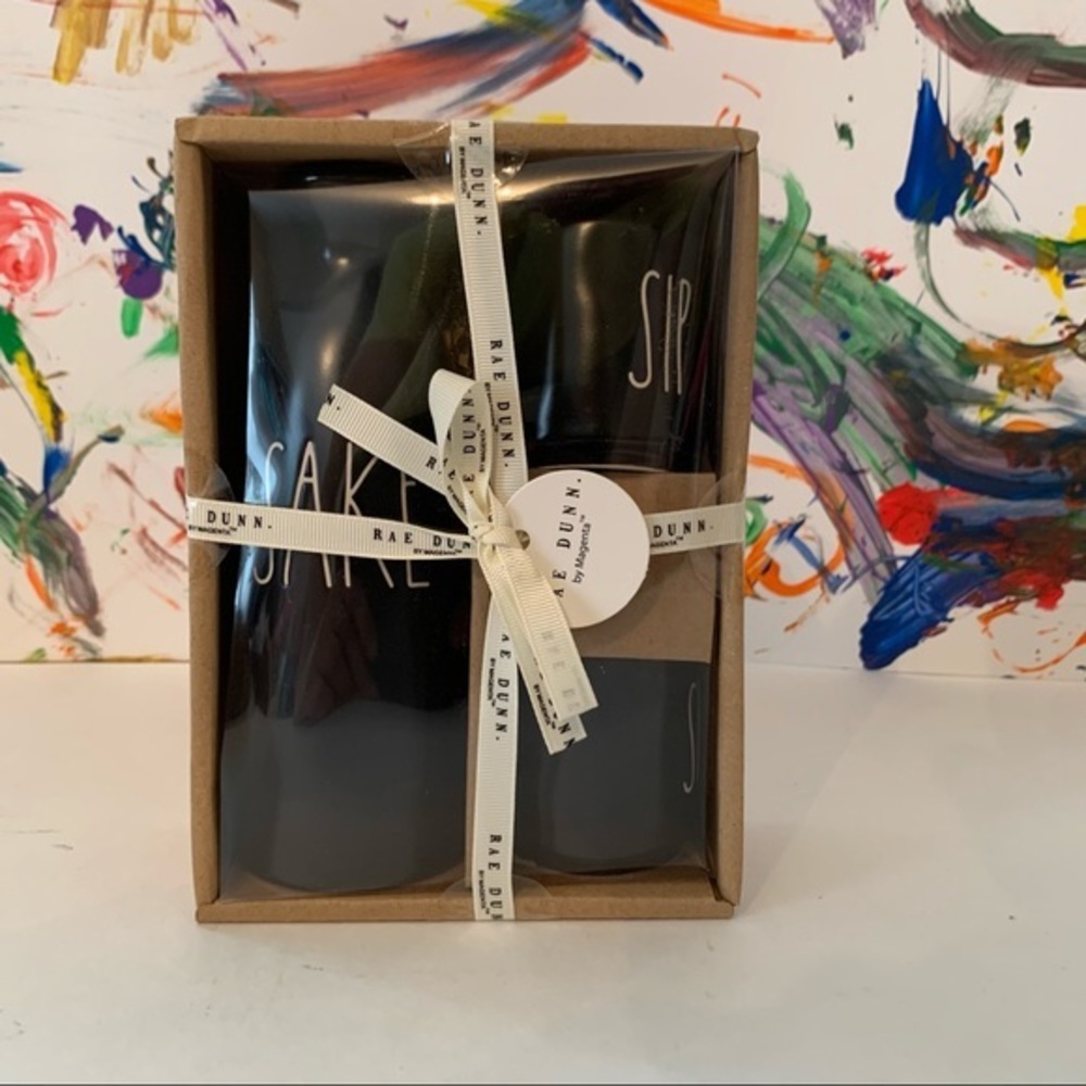 RAE DUNN SAKE Pitcher & 2 SIP Cups Set By Magenta